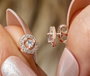 Heliophilia Silver Pendientes de Plata de Ley 925 con Oro Rosa y Circón